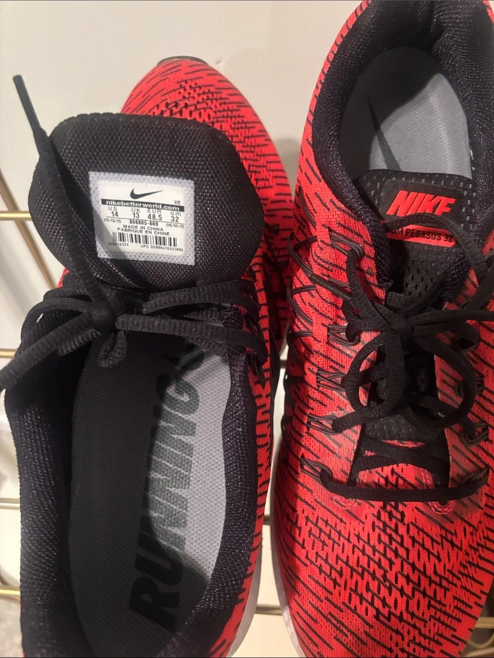Nike Red and Black Mens Running Sneakers